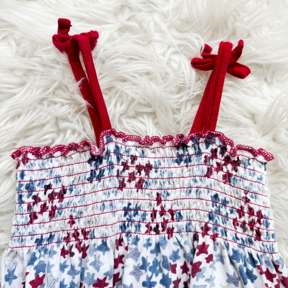 Burt’s Bees Baby | Red White and Blue Smocked Bubble Romper - Picture 6 of 6